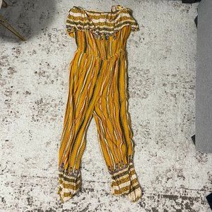 Free People Yellow Gold Jumpsuit - Small